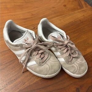 Adidas Women's Beige and White Sneakers